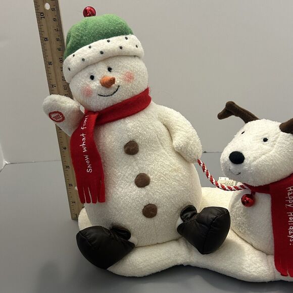 2004 Hallmark Jingle Pals Snowman & Dog Animated Musical Singing Plush - Tested - Picture 9 of 10